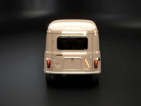 Renault 4 Van French Bakery 3D Model