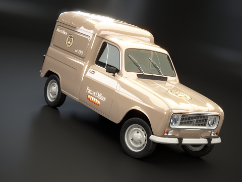 Renault 4 Van French Bakery 3D Model