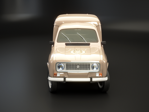 Renault 4 Van French Bakery 3D Model