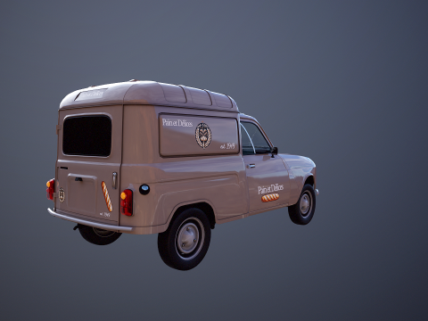 Renault 4 Van French Bakery 3D Model