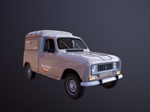 Renault 4 Van French Bakery 3D Model