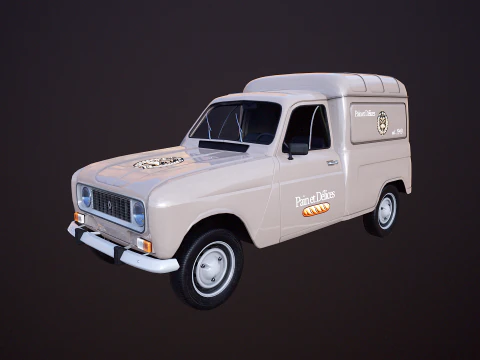Renault 4 Van French Bakery 3D Model