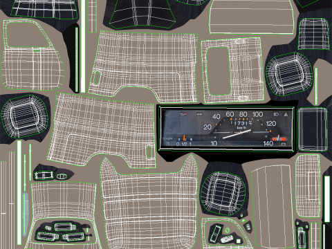 Renault 4 Van French Bakery 3D Model