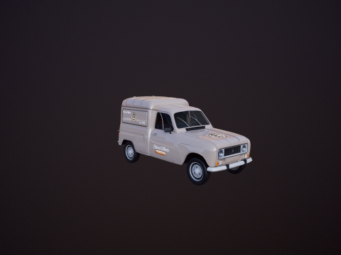 Renault 4 Van French Bakery 3D Model