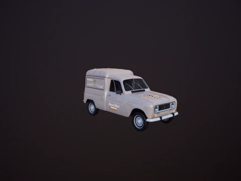 Renault 4 Van French Bakery 3D Model