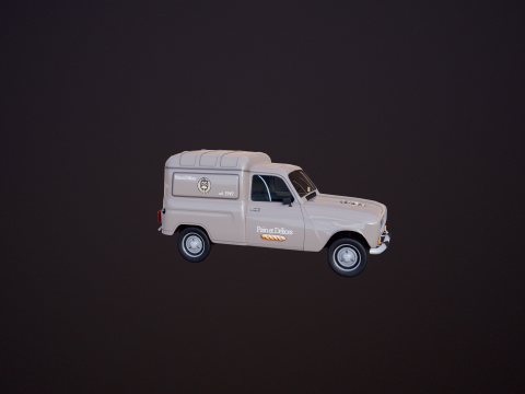 Renault 4 Van French Bakery 3D Model