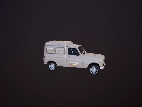 Renault 4 Van French Bakery 3D Model