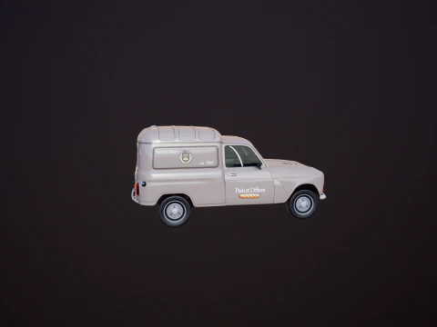 Renault 4 Van French Bakery 3D Model