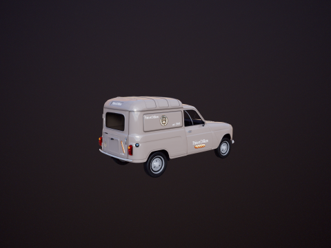 Renault 4 Van French Bakery 3D Model