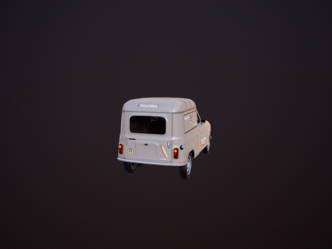 Renault 4 Van French Bakery 3D Model
