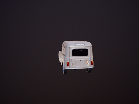 Renault 4 Van French Bakery 3D Model