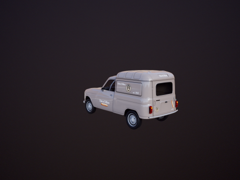 Renault 4 Van French Bakery 3D Model