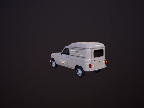 Renault 4 Van French Bakery 3D Model