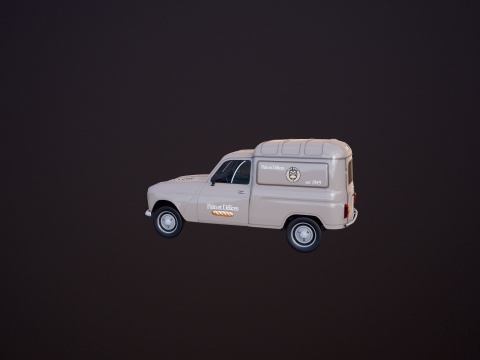 Renault 4 Van French Bakery 3D Model