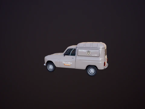 Renault 4 Van French Bakery 3D Model