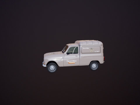 Renault 4 Van French Bakery 3D Model