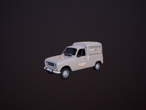 Renault 4 Van French Bakery 3D Model