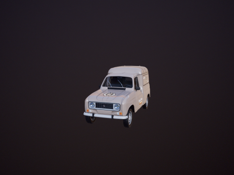 Renault 4 Van French Bakery 3D Model
