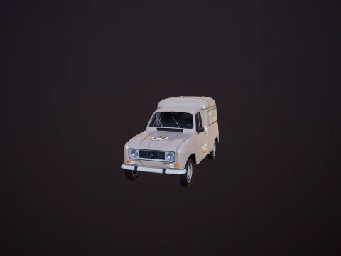 Renault 4 Van French Bakery 3D Model
