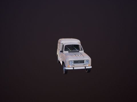 Renault 4 Van French Bakery 3D Model