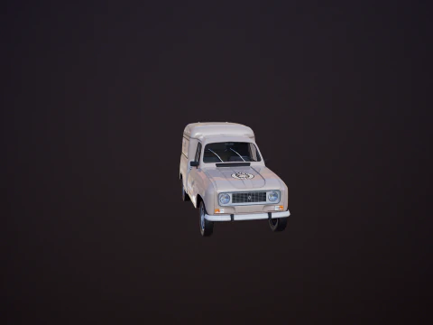 Renault 4 Van French Bakery 3D Model
