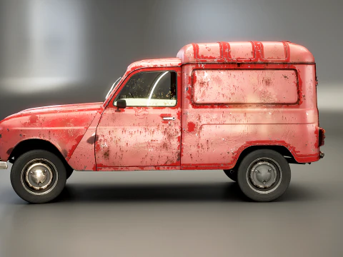 Renault 4 Van Rusted 3D Model