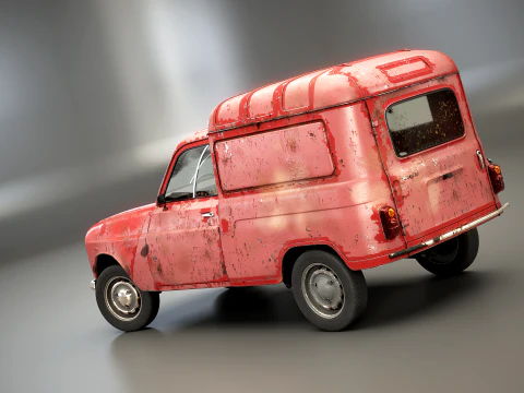 Renault 4 Van Rusted 3D Model