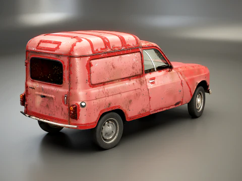 Renault 4 Van Rusted 3D Model