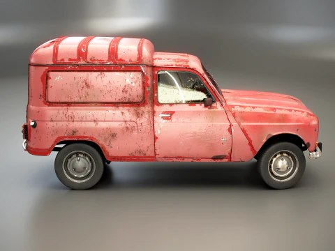 Renault 4 Van Rusted 3D Model