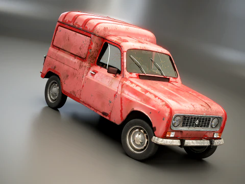 Renault 4 Van Rusted 3D Model