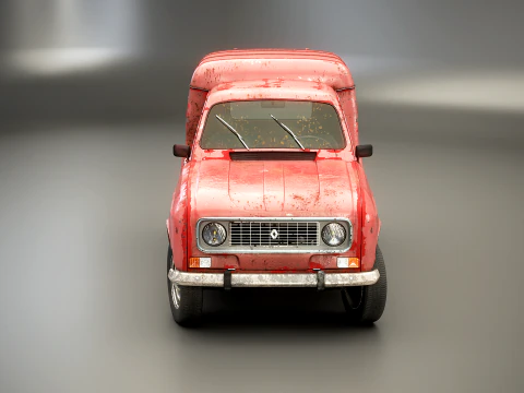 Renault 4 Van Rusted 3D Model
