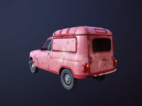 Renault 4 Van Rusted 3D Model