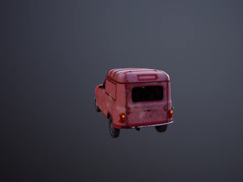 Renault 4 Van Rusted 3D Model