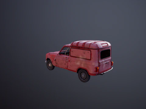 Renault 4 Van Rusted 3D Model