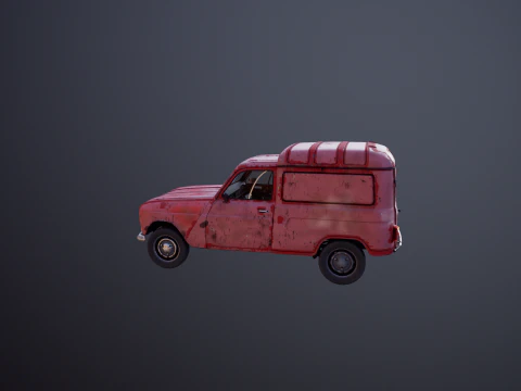 Renault 4 Van Rusted 3D Model