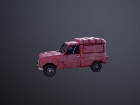 Renault 4 Van Rusted 3D Model