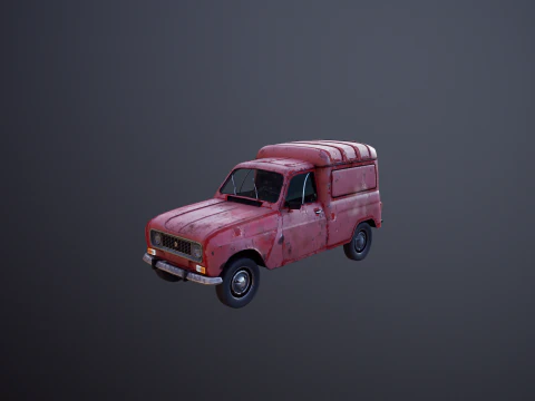 Renault 4 Van Rusted 3D Model