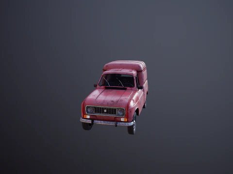 Renault 4 Van Rusted 3D Model