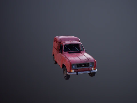 Renault 4 Van Rusted 3D Model