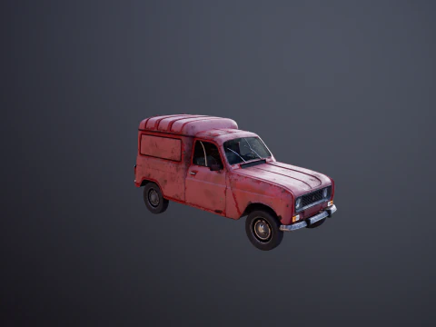 Renault 4 Van Rusted 3D Model
