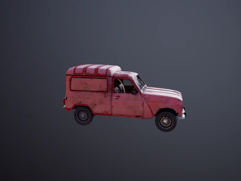 Renault 4 Van Rusted 3D Model