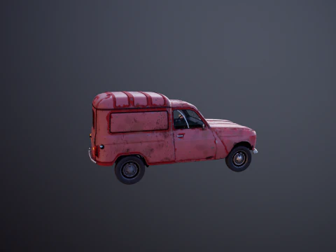 Renault 4 Van Rusted 3D Model