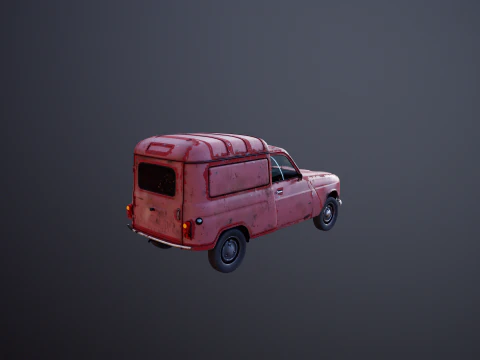 Renault 4 Van Rusted 3D Model