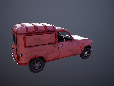 Renault 4 Van Rusted 3D Model