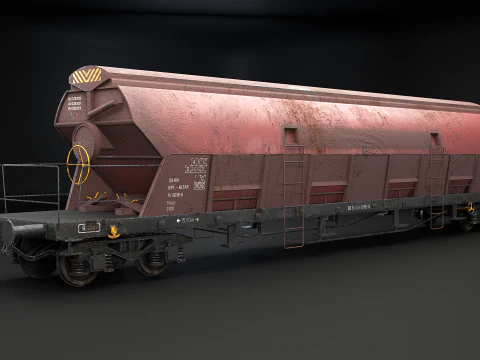 Vagone ferroviario per carichi sfusi Tadds arrugginito Modello 3D