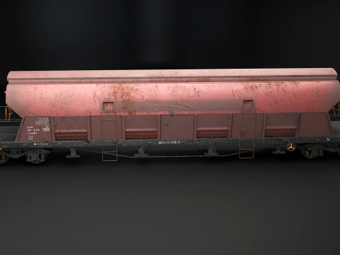 Vagone ferroviario per carichi sfusi Tadds arrugginito Modello 3D