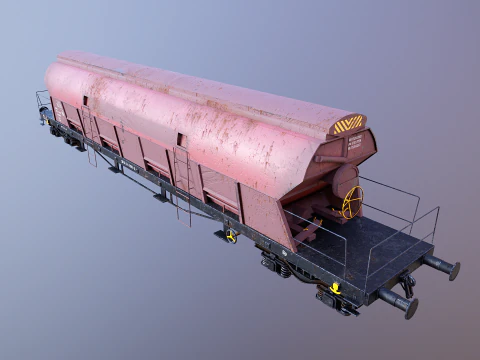 Vagone ferroviario per carichi sfusi Tadds arrugginito Modello 3D