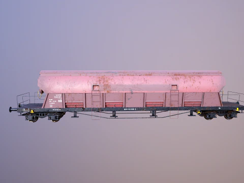 Vagone ferroviario per carichi sfusi Tadds arrugginito Modello 3D
