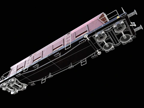 Vagone ferroviario per carichi sfusi Tadds arrugginito Modello 3D