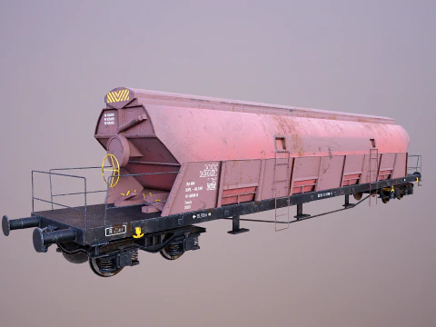 Vagone ferroviario per carichi sfusi Tadds arrugginito Modello 3D